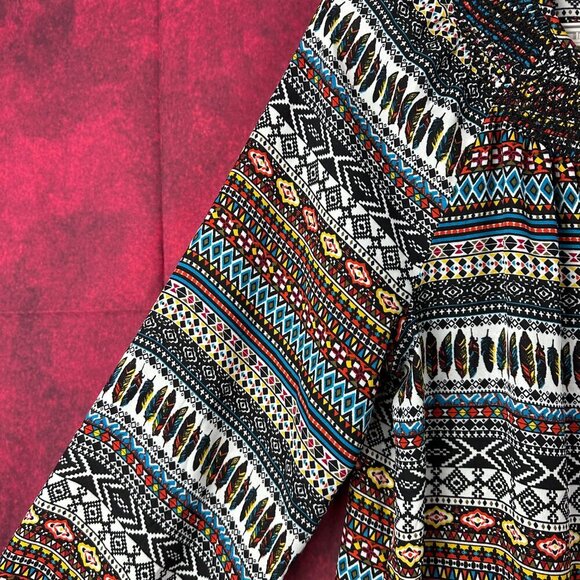 RUFF HEWN WOMEN;S COLORFUL LONG SLEEVE FLOWY BOHEMIAN STYLE TOP, SILE L (LARGE) - Picture 4 of 11